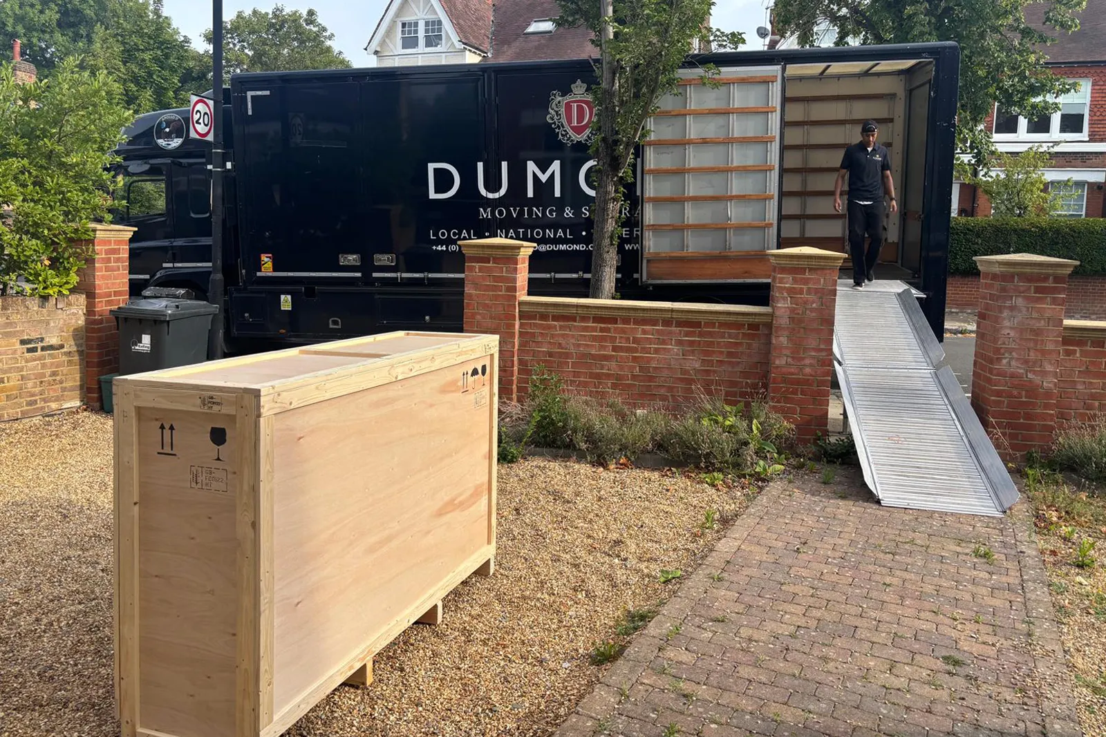 Dumond van with access ramp to customers drive