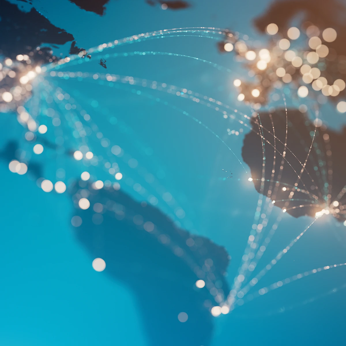Close-up of a world map representing a trusted global removals partner network.